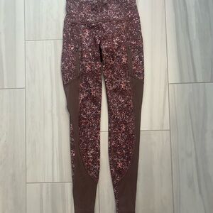 Athleta Brown and Pink Patterned Leggings